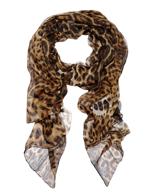 Leopard Print Silk Scarf by YSL