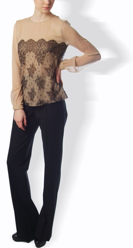 Floral Lace Chiffon Tee