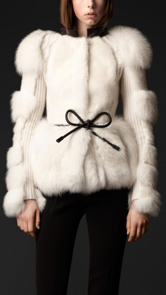 Mink Jacket with Cashmere Cable Knit Panels