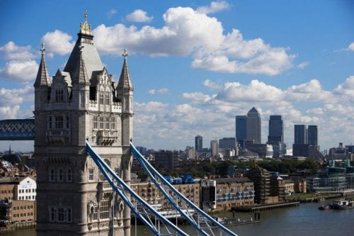 London Bridge with a view of Downtown