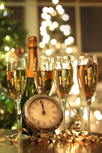 CYJ New Years Eve - clock & glasses