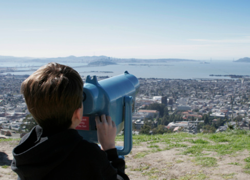 San Francisco - Boy overlooking bay