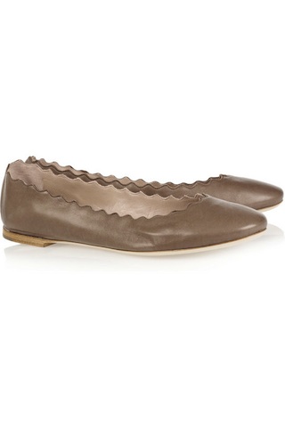 Metallic Leather Ballet Flats