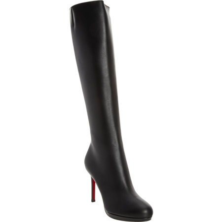 Louboutin Blk leather $1395 knee