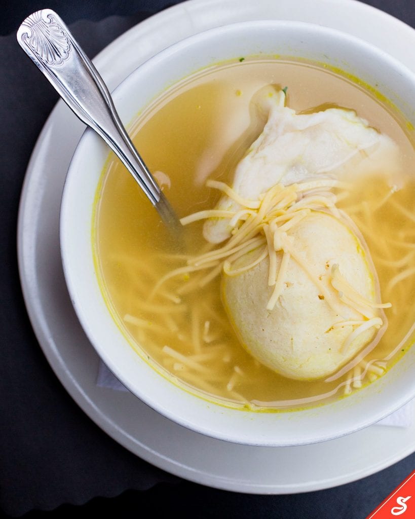 hot soup in a bowl