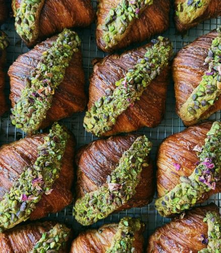 Librae Bakery Pistachio Rose Croissant