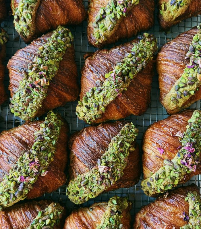Librae Bakery Pistachio Rose Croissant