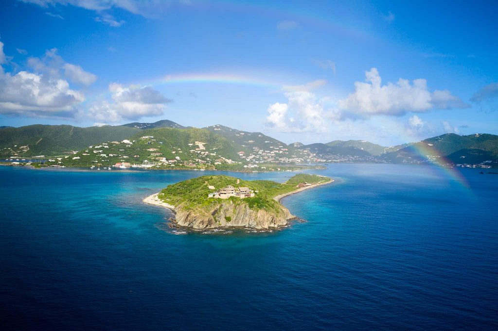 Aerial view of Buck Island, BVI